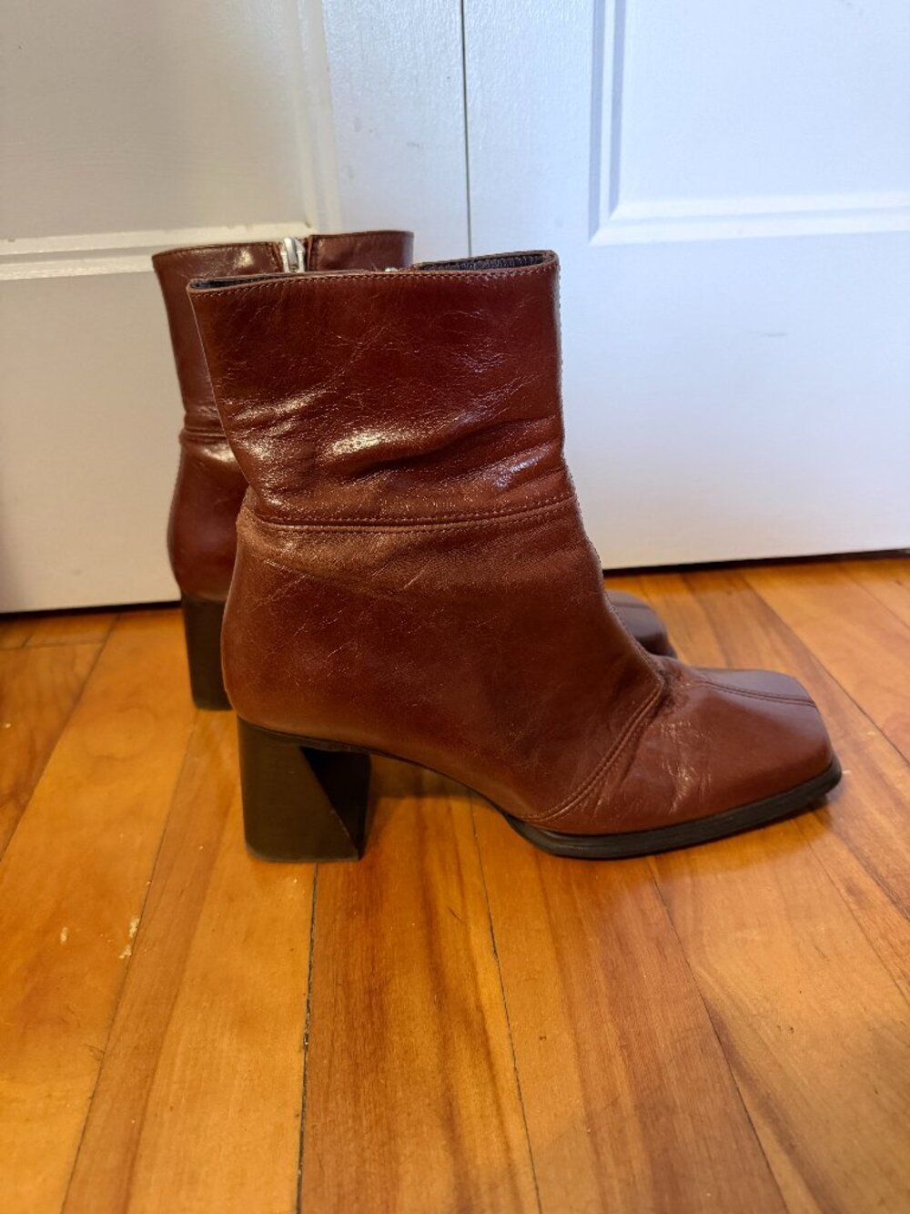 L'Intervalle Square Toe Brown Boots Size 38